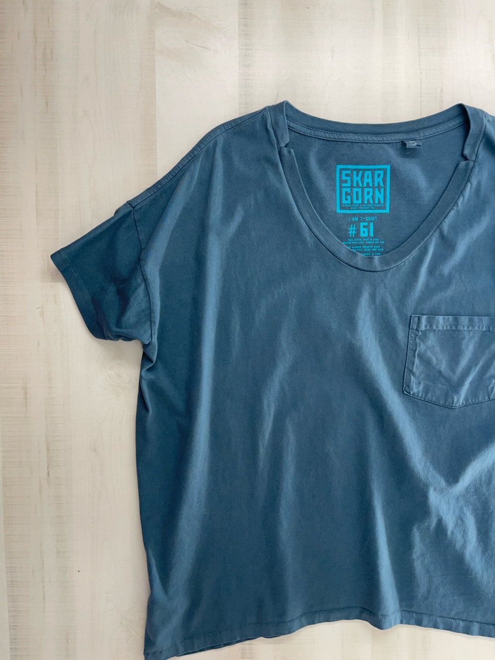 SKARGORN #61 classic oversized cotton tee shirt too M blue